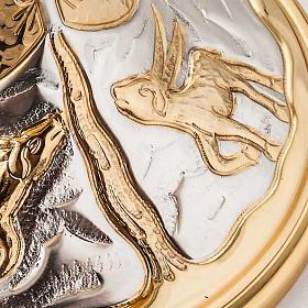 Cálice e cibório latão cinzelado cervos à fonte s8