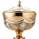 Chisellled brass chalice and ciborium set "Deer at the font" s5