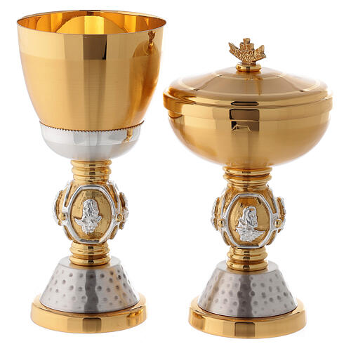 Chalice and ciborium Evangelist symbols brass 1