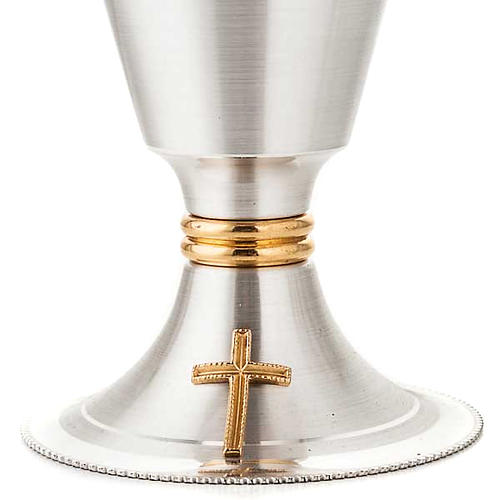 Chalice and ciborium cross silver brass satin 3