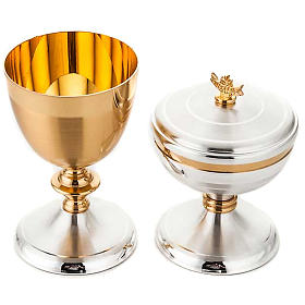 Calice e pisside ottone satinato
