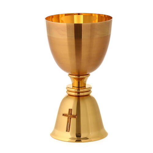 Chalice and ciborium gold-plated cross 2