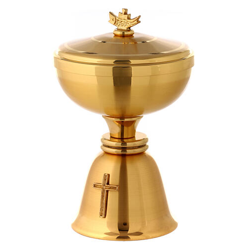 Chalice and ciborium gold-plated cross 5