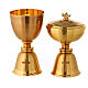 Chalice and ciborium gold-plated cross s1