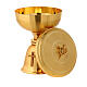 Chalice and ciborium gold-plated cross s3