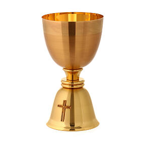Chalice and ciborium gold-plated cross