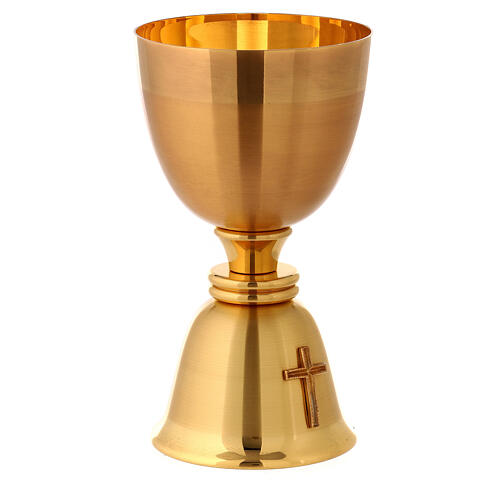 Chalice and ciborium gold-plated cross 4