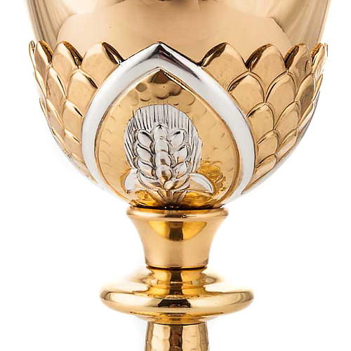Chalice gold plated lily and ears of wheat 5