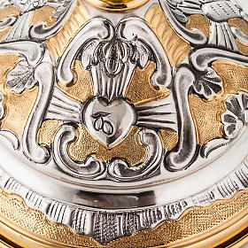 Cálice prata 800/1000 e latão tábuas da lei, coração e pão s3