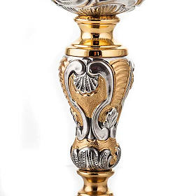 Cálice prata 800/1000 e latão tábuas da lei, coração e pão s6