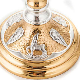 Cálice latão cinzelado símbolos sagrados s5