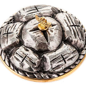 Cibório latão prateado cesto de pão s3