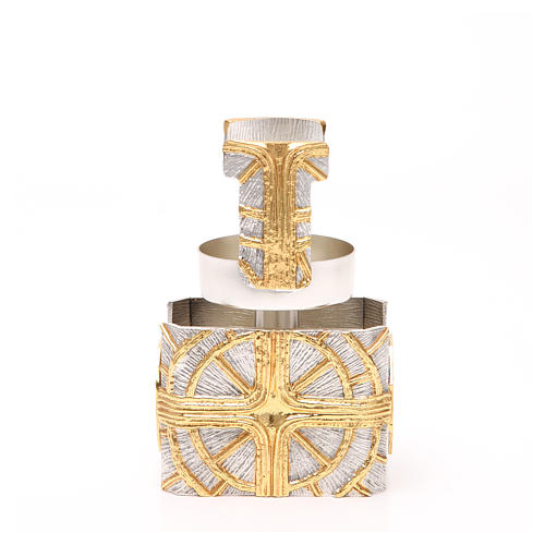 Ciborium in golden brass cross and rays 3