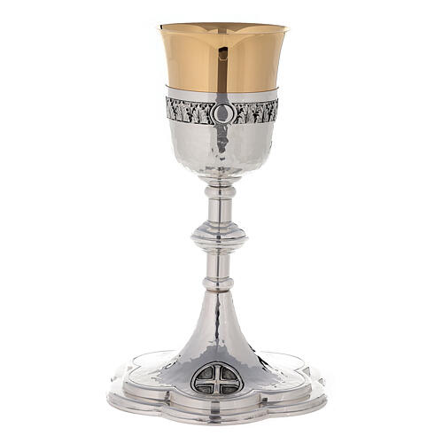 Chalice and ciborium with leaves and Celtic cross 2