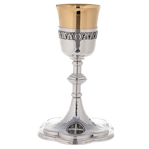 Chalice and ciborium with leaves and Celtic cross 4