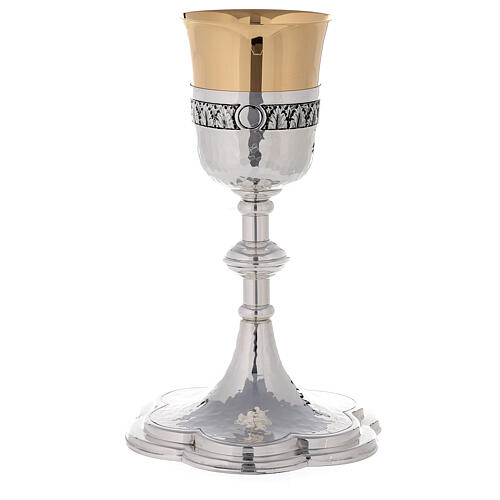 Chalice and ciborium with leaves and Celtic cross 5