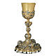 Calice laiton doré argent 925/00 décors méd s1