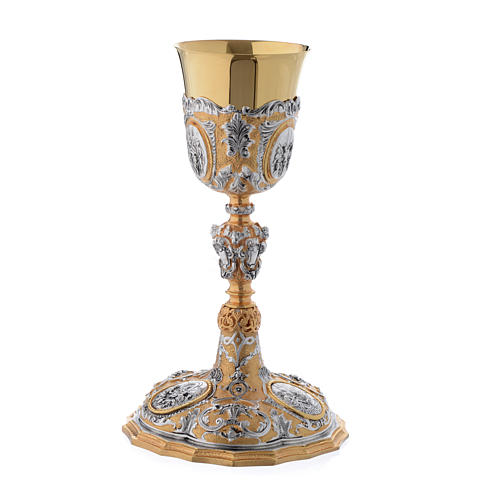 Silver Chalice with Passion medals 3
