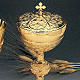 Calice e pisside ottone dorato argento 925/00 decoro medaglioni s2