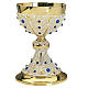 Calice ottone filigrana argento 1000 pietre vetro blu s1