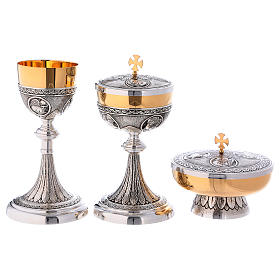 Chalice, ciborium and paten with Celtic cross