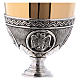 Cálice píxide patena latão prata cruz céltica decorações s8