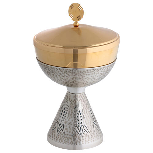 Chalice, ciborium and paten silver plated brass 5