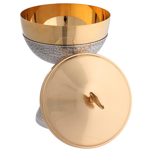 Chalice, ciborium and paten silver plated brass 6