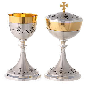 Chalice and ciborium silver plated brass