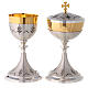 Chalice and ciborium silver plated brass s1