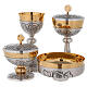 Chalice, ciborium and paten with brunches of grapes s1