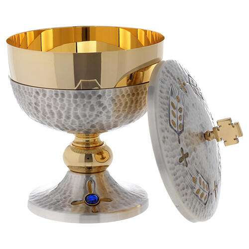 Chalice, ciborium and paten with ears of wheat and cross 5