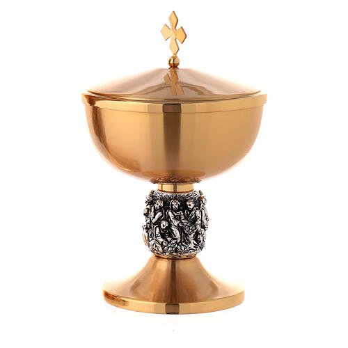 Chalice, ciborium and paten with Miracles relief on node 5