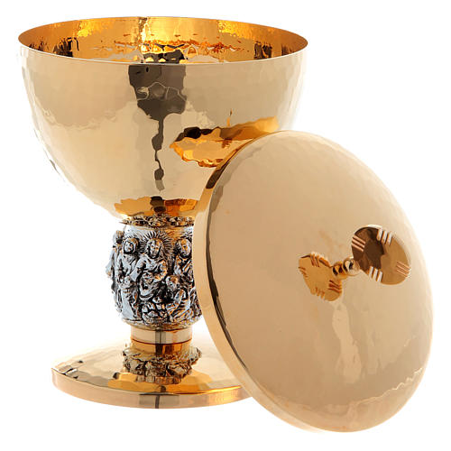 Chalice and ciborium with Miracles silver relief 4