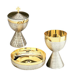 Chalice, ciborium and paten hand chiseled