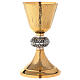 Chalice and ciborium with gold crosses and brunches of grapes s3