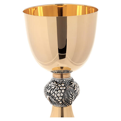 Chalice and ciborium with grapes and ears of weat, silver node 4