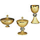 Chalice, ciborium and paten hand chiseled and reeded brass s1