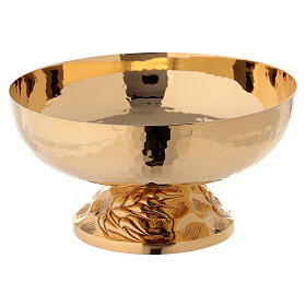 Chalice, ciborium and paten silver and gold plated brass