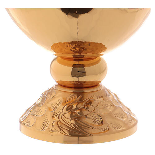 Chalice, ciborium and paten silver and gold plated brass 4