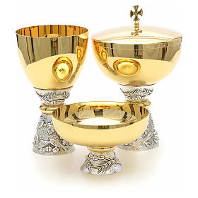 Chalice, ciborium and paten with grapes