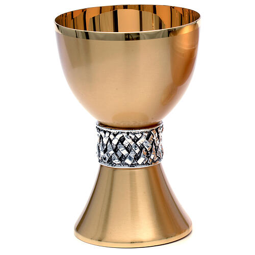 Chalice and ciborium satinized brass and silver foil 1