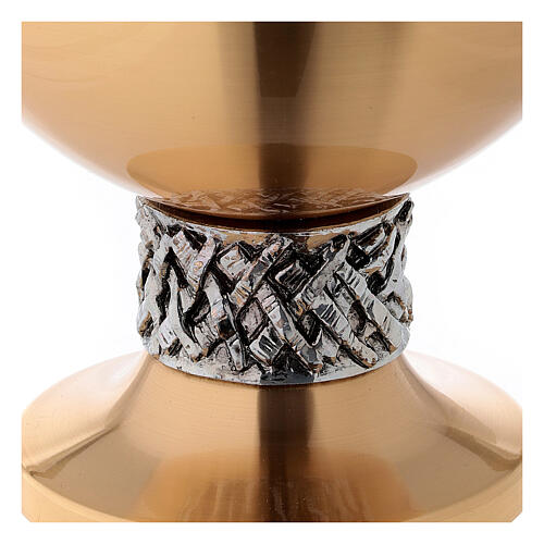 Cálice e cibório latão acetinado placa prata 3