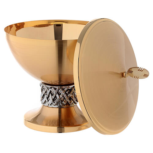 Cálice e cibório latão acetinado placa prata 4