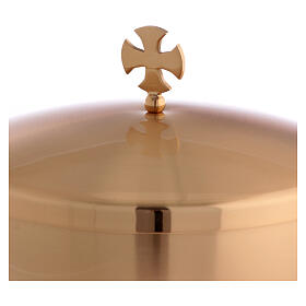 Ciborium with Celtic cross, matte gold plated brass