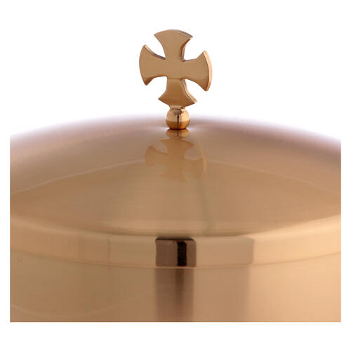 Ciborium with Celtic cross, matte gold plated brass 2