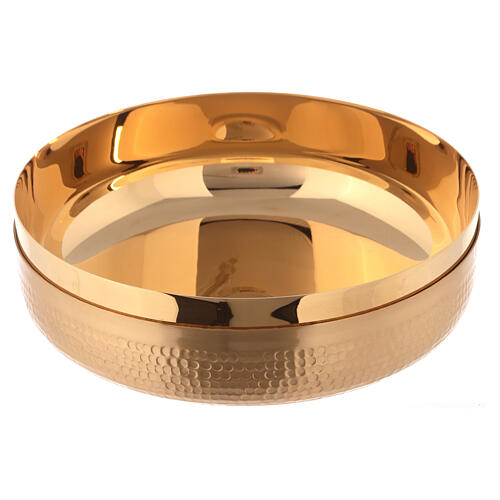 Paten in golden  brass with hammered finish 16cm 3