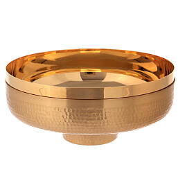 Patena ottone dorato martellato 16 cm