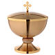 Ciborium with cross, golden brass with opaque finish s1