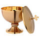 Ciborium with cross, golden brass with opaque finish s3